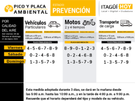 Estado de alerta por calidad del aire en el Valle de Aburrá